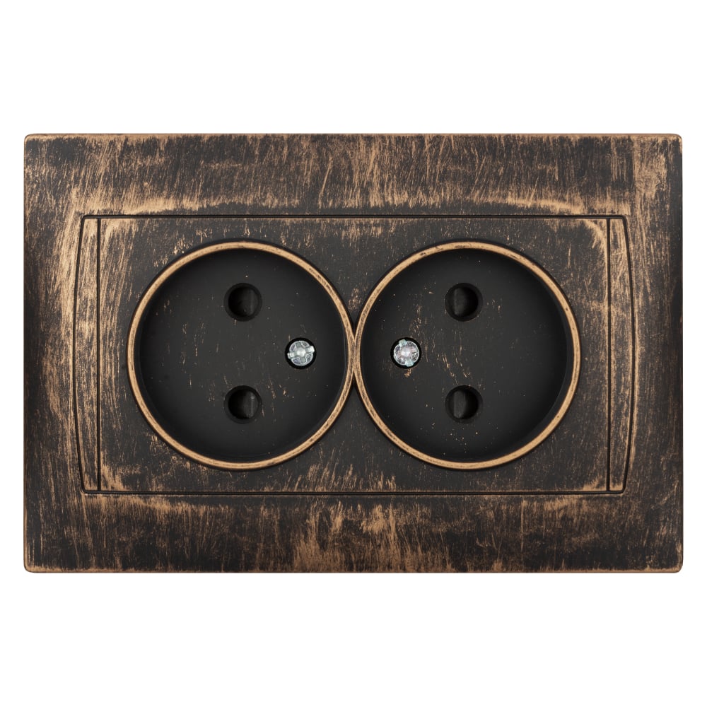 Изображение товара Двойная силовая розетка TDM ELECTRIC Лама 2П 10А 250В бронза