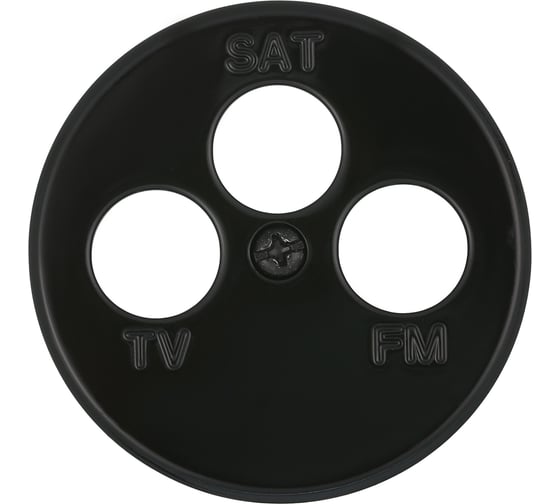 Изображение товара Накладка для розетки TV+FM+SAT LK Studio, 3 отверстия, черный, LK Vintage 885408-1
