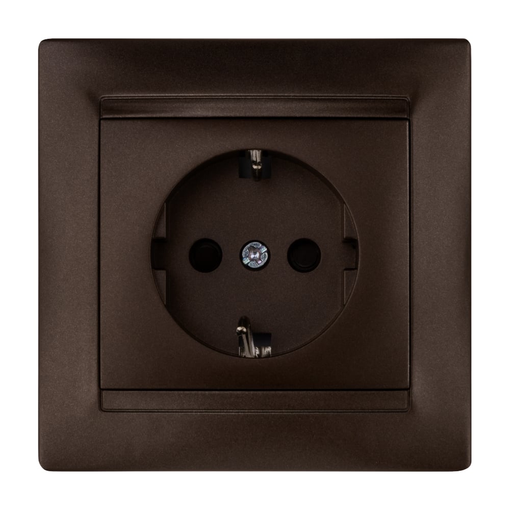 Изображение товара Розетка TDM ELECTRIC Лама 2П+З 16А 250В с защитными шторками шоколад SQ1815-0511