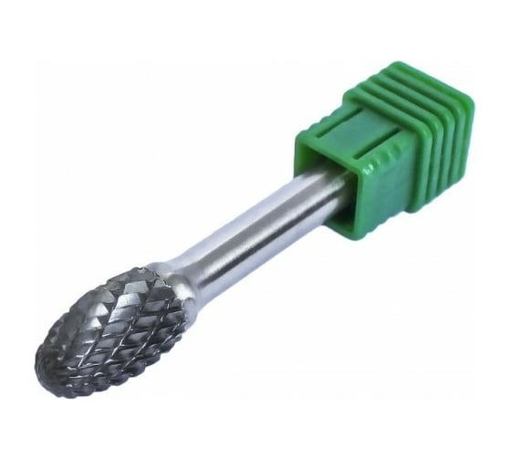 Изображение товара Шарошка сферическая вытянутая по металлу в пластиковом футляре 16 мм, хв-к 6 мм Rockforce RF-617E1625