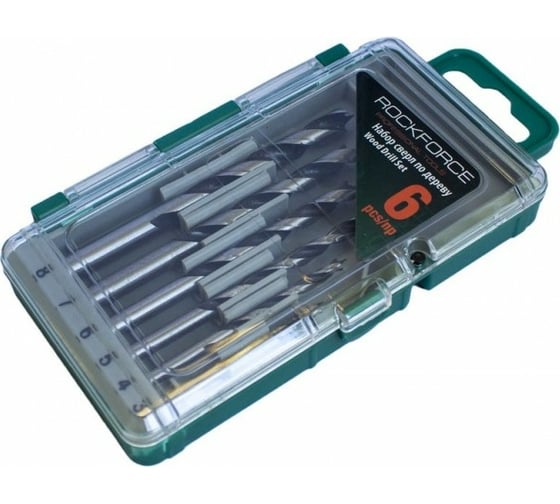 Изображение товара Набор сверл по дереву 6 шт, 3-8 мм, в футляре Rockforce RF-3298 RF-3298(49309)