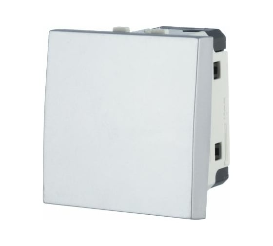 Изображение товара 1-клавишный выключатель LK Studio 45x45 (сх.1) 16 A. 250 B серебристый металлик LK45 850703-1