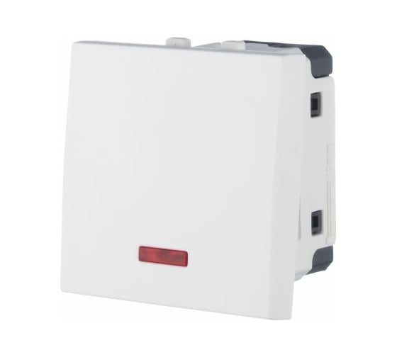 Изображение товара 1-клавишный выключатель LK Studio с индикатором 45x45 (сх.1L) 16 A. 250 B белый LK45 850904-1
