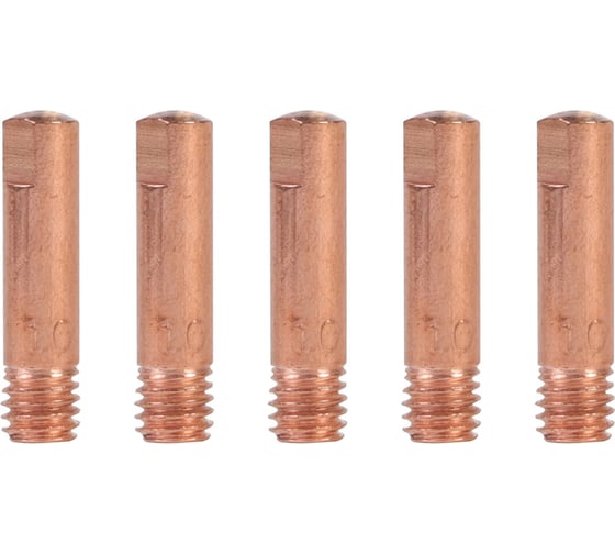 Изображение товара Наконечник контактный для горелки MIG 5 шт, М6x25, под проволоку 1 мм Patriot 605001816