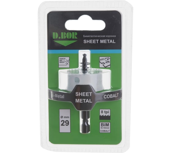 Изображение товара Коронка биметаллическая SHEET METAL 29 мм D.BOR D-HS-BIM-SM-20-029