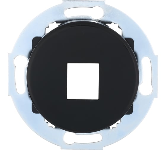 Изображение товара Накладка для телефонной розетки с суппортом LK Studio RJ-11 и RJ-45 без джека, черный LK Vintage 885508-0