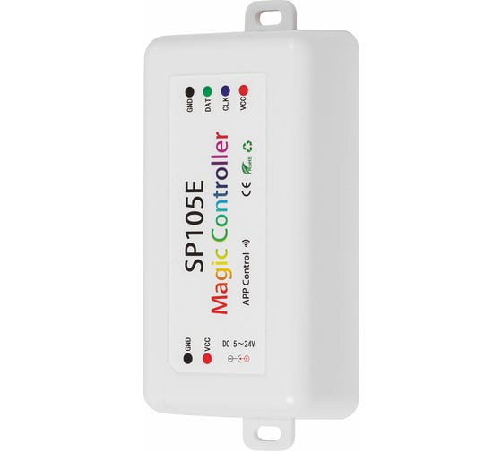 Изображение товара Контроллер MAKSILED 5-24В, 2048pix, SPI, управление по Bluetooth, без пульта, IP40, 85x45x22мм SP105E