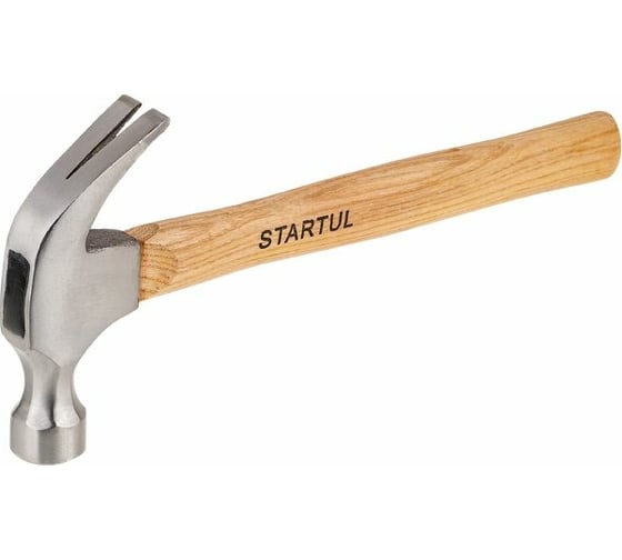 Изображение товара Молоток-гвоздодер STARTUL с деревянной рукояткой ST2002