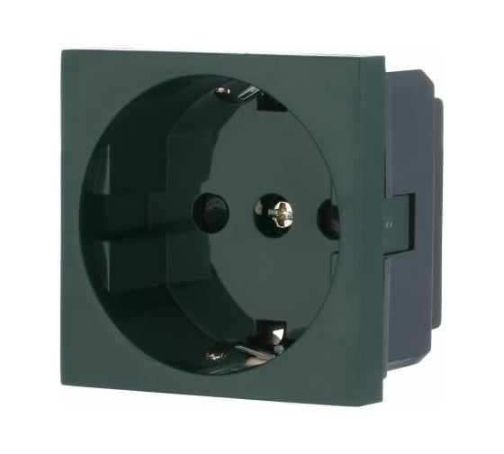 Изображение товара Розетка LK Studio с заземляющим контактом без шторок (зеленый) LK45 851319-1