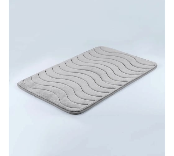 Изображение товара Набор ковриков для ванны и туалета Доляна Волна 40х50, 50х80 см цвет серый, 2 шт. 2987449