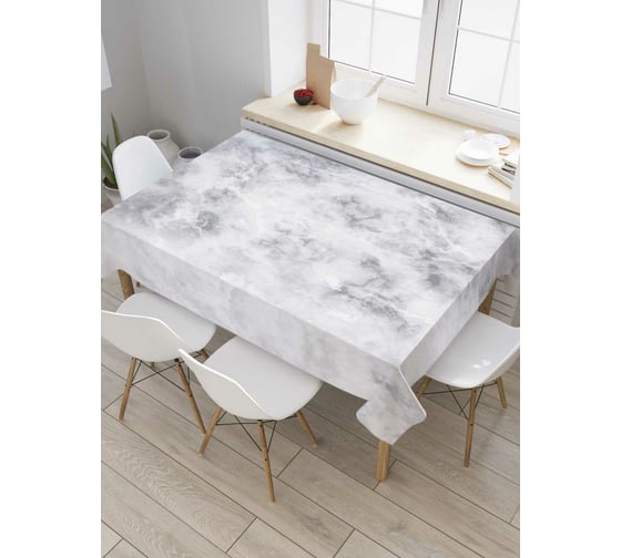 Изображение товара Прямоугольная скатерть JoyArty Монохромный мрамор из сатена tc_37010_120x145
