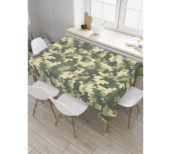 Изображение товара Прямоугольная скатерть JoyArty Камуфляжный пиксель из сатена tc_34609_120x145