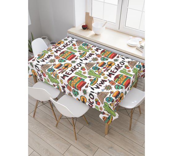 Изображение товара Прямоугольная скатерть JoyArty Да здравствует Мексика из сатена tc_20609_120x145