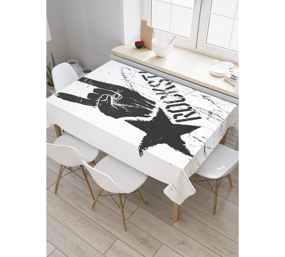 Изображение товара Прямоугольная скатерть JoyArty Рок звезда из сатена tc_5039_120x145