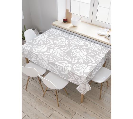 Изображение товара Прямоугольная скатерть JoyArty Розы цветут из сатена tc_13568_120x145