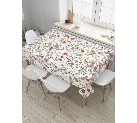 Изображение товара Прямоугольная скатерть JoyArty Полевые цветы из сатена tc_43913_120x145