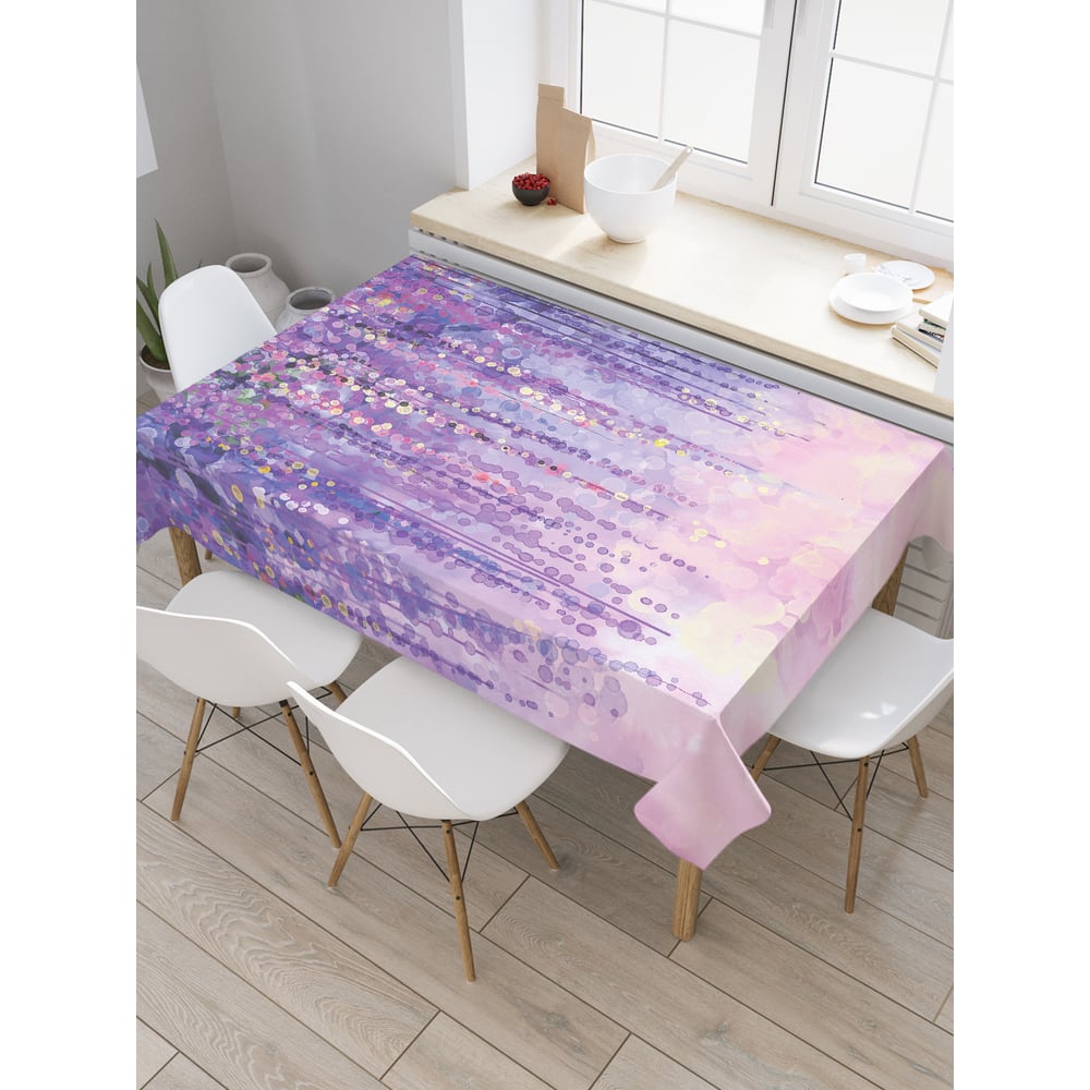 Изображение товара Прямоугольная скатерть JoyArty Сиреневые сады из сатена 120x145 см