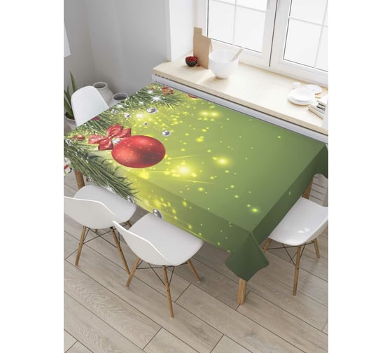 Изображение товара Прямоугольная скатерть JoyArty Искрящаяся новогодняя елка из сатена tc_378820_120x145
