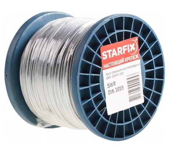 Изображение товара Стальной трос STARFIX в ПВХ, SWR М6, PVC М8, DIN 3055, бухта 100 м SMP-53748-100