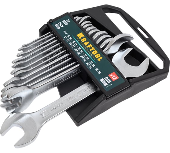 Изображение товара Набор рожковых гаечных ключей Kraftool 12 шт, 6 - 32 мм  27033-H12C_z01