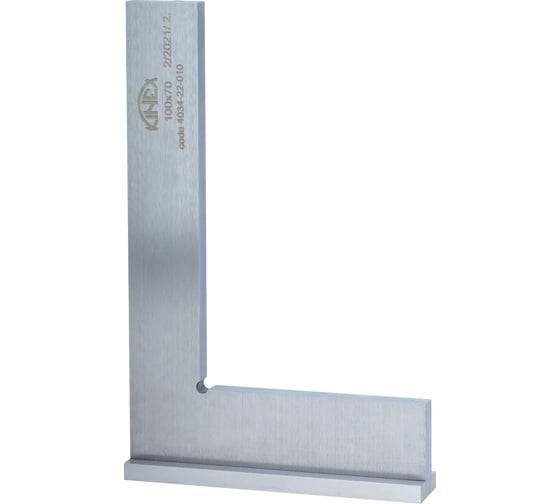 Изображение товара Поверочный угольник Kinex (K-MET) 100x70 мм, Класс 2, Тип УШ, DIN875 4034-22-010