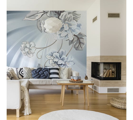 Изображение товара Фотообои ООО Ортограф Delicate flowers blue 2.49x2.7 м OT-G_31649