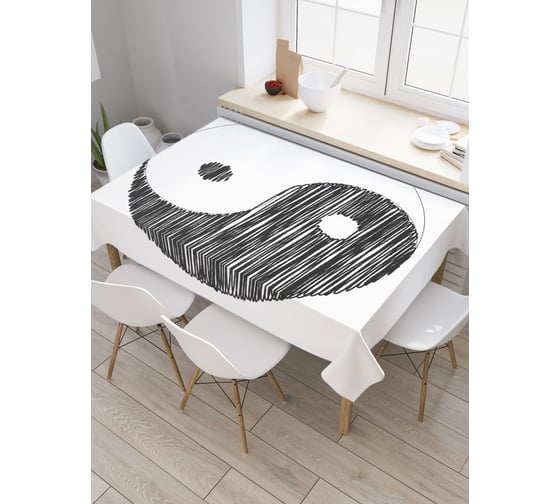 Изображение товара Прямоугольная скатерть JoyArty Женское и мужское начало из сатена tc_18591_120x145