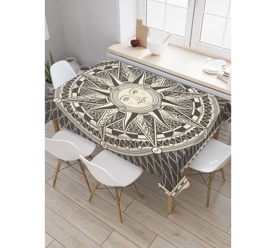 Изображение товара Прямоугольная скатерть JoyArty Средневековое солнце из сатена tc_2952_120x145