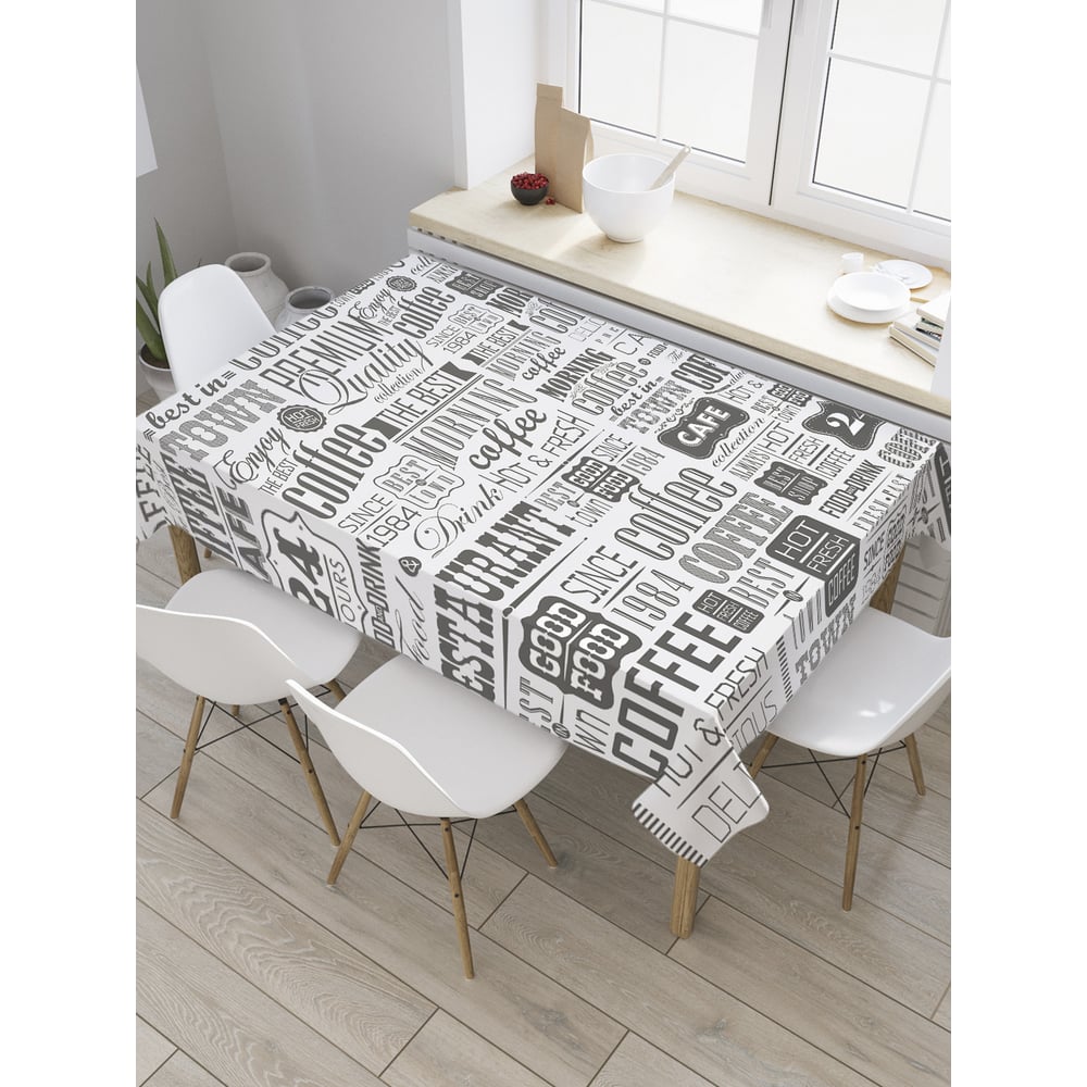 Изображение товара Прямоугольная скатерть JoyArty из сатена с дизайном газета 120x145 см