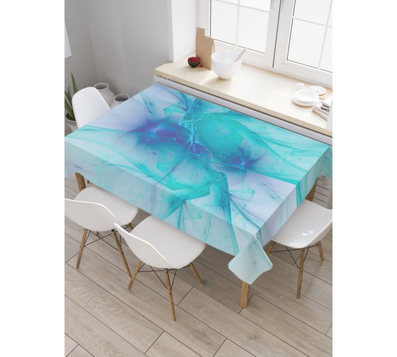 Изображение товара Прямоугольная скатерть JoyArty Воздушная бирюза из сатена tc_20001_120x145