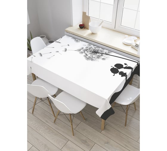 Изображение товара Прямоугольная скатерть JoyArty Романтика у одуванчиков из сатена tc_8364_120x145