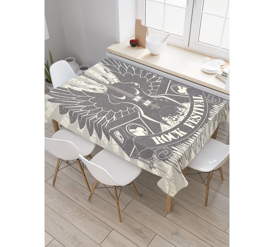 Изображение товара Прямоугольная скатерть JoyArty Гитара с крыльями из сатена tc_51693_120x145