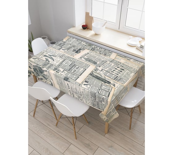 Изображение товара Прямоугольная скатерть JoyArty Газетные редакции из сатена tc_15860_120x145
