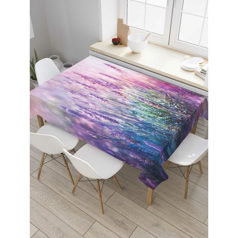 Изображение товара Прямоугольная скатерть JoyArty Горная лаванда из сатена 120x145 см