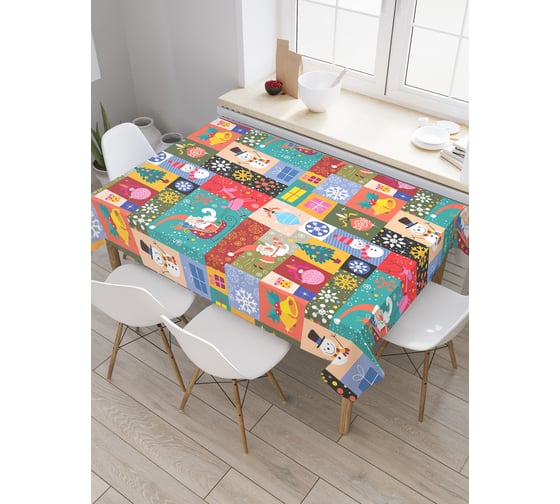 Изображение товара Прямоугольная скатерть JoyArty Встречай новый год из сатена tc_20058_120x145
