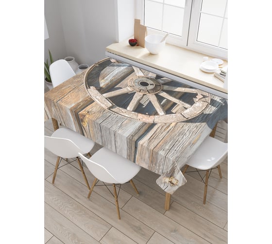 Изображение товара Прямоугольная скатерть JoyArty Сломанное колесо телеги из сатена tc_38268_120x145