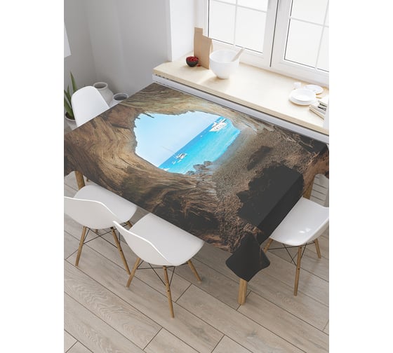 Изображение товара Прямоугольная скатерть JoyArty Море в конце тоннеля из сатена tc_14735_120x145