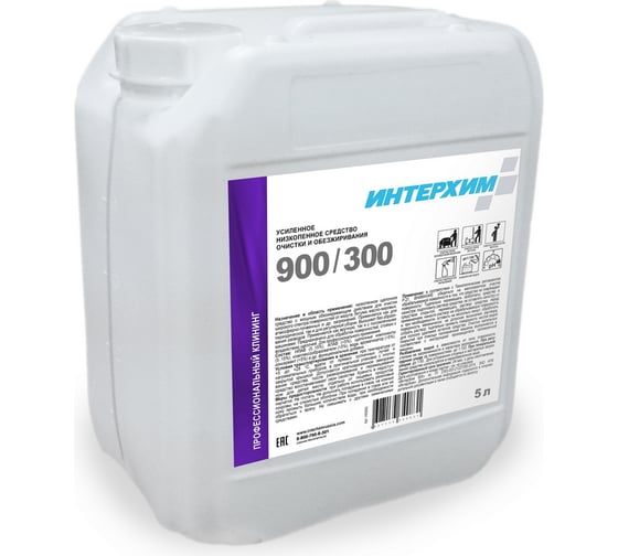 Изображение товара Усиленное низкопенное средство очистки и обезжиривания ИНТЕРХИМ 900/300 5 л ih93050