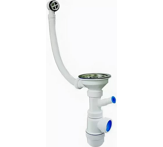 Изображение товара Сифон VIRPLAST Элит 3.1/2х40 с нерж.чаш., с отводом д/ст.м с круглым переливом 100334 30986177