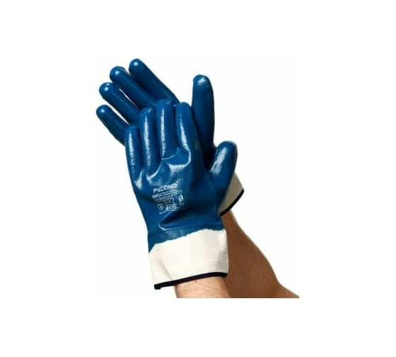 Изображение товара Нитриловые маслобензостойкие перчатки с манжетом РУСОКО Кварц К, 12 пар, р-р 10/XL 212210Сн