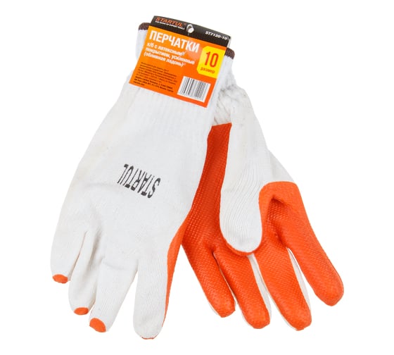 Изображение товара Хлопчатобумажные перчатки STARTUL с латексным покрытием, р.10 ST7120-10