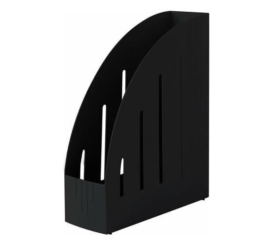 Изображение товара Вертикальный лоток для бумаг BRAUBERG Energy 261х85х300 мм, эргономичная форма, черный 231549