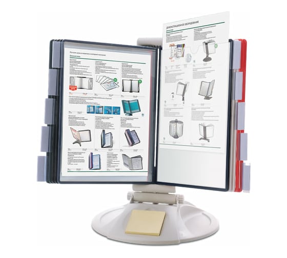 Изображение товара Настольная демосистема BRAUBERG SOLID на 10 панелей, с 10 цветными панелями А4, серая 236715