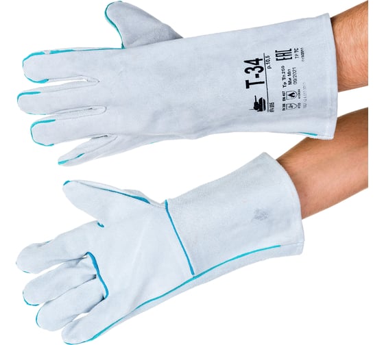 Изображение товара Спилковые краги Факел Т-34 серые без подкладки, КРА005 87473461