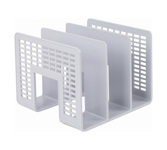 Изображение товара Лоток-сортер для бумаг BRAUBERG Radikal, 3 отделения, 207х212х165 мм, сетчатый, серый 235365