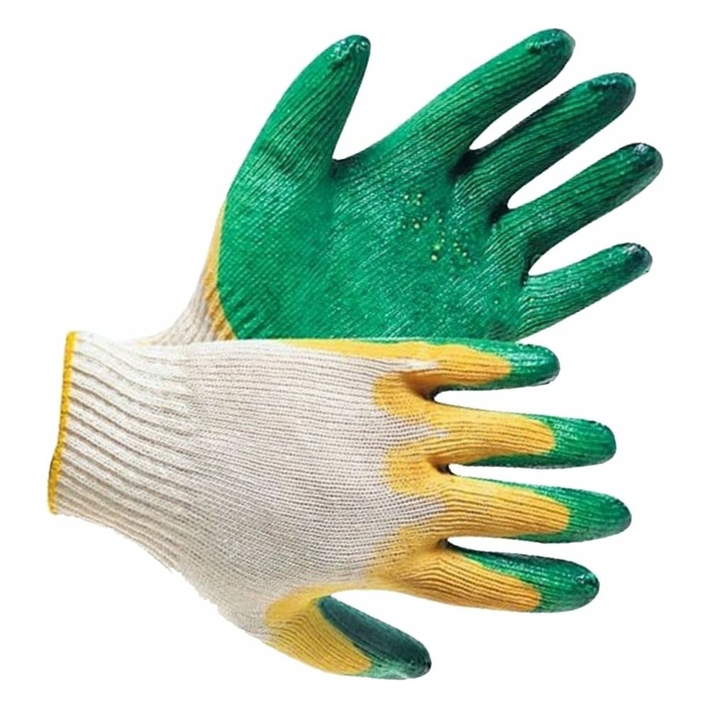 Трикотажные перчатки ООО ГУП Бисер, цвет белый/зеленый 2000271682514 - фото 1