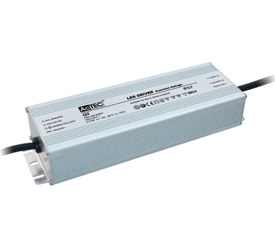 Изображение товара Блок питания AcTEC 12В, 75Вт, IP67, 6.25A, 186x64x39мм Q2-12V-75W