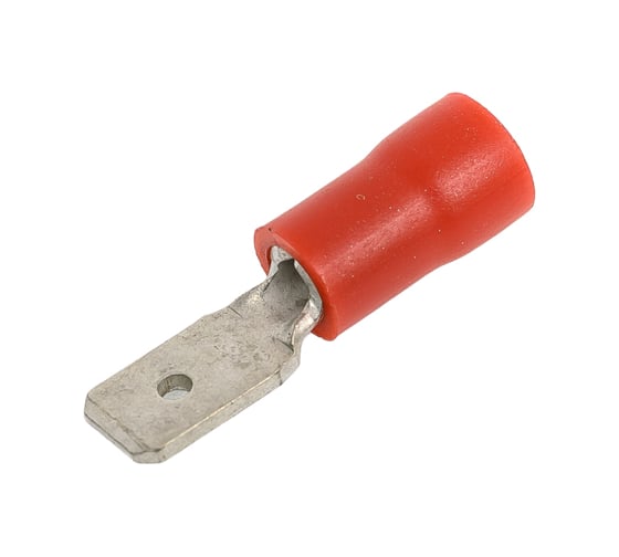 Изображение товара Плоский изолированный наконечник с манжетой KLR RFE-1488 папа 4,8x0,8 Красный НУ=100шт 6701488