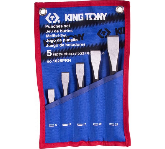 Изображение товара Набор зубил KING TONY чехол из теторона, 5 предметов 1025PRN