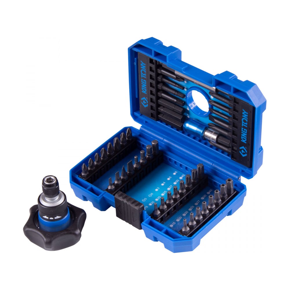 Изображение товара Профессиональный набор вставок KING TONY 1/4 для шурупов и отверток 49 предметов